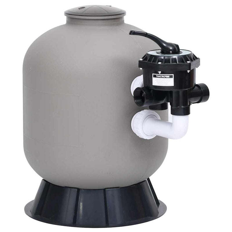 Pool Sand Filter with Side Mount 6-Way Valve Grey Payday Deals