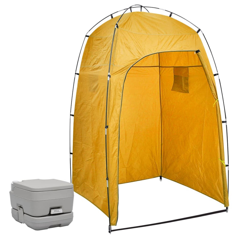 Portable Camping Toilet with Tent 10+10 L Payday Deals