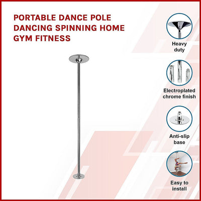 Portable Dance Pole Dancing Spinning Home Gym Fitness Payday Deals
