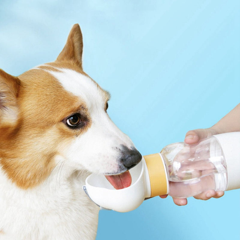 Portable Dog Water Bottle with Food Container Leak Proof Dog Water Dispenser(White) Payday Deals