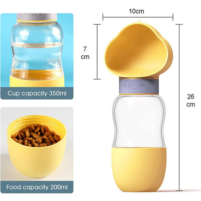 Portable Dog Water Bottle with Food Container Leak Proof Dog Water Dispenser(White) Payday Deals