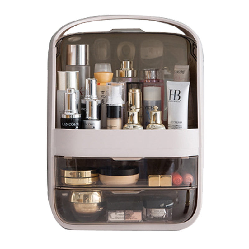 Portable Transparent Cosmetic Organizer Makeup Dust-proof Storage Box(Champagne) Payday Deals