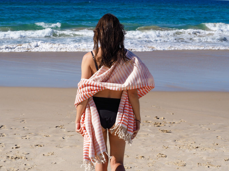 PORTSEA TURKISH COTTON TOWEL - CORAL Payday Deals