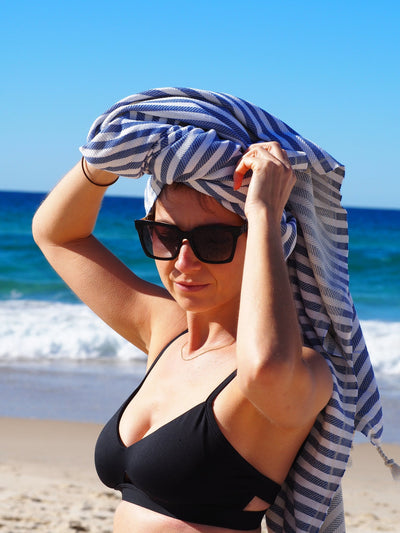 PORTSEA TURKISH COTTON TOWEL - NAVY Payday Deals