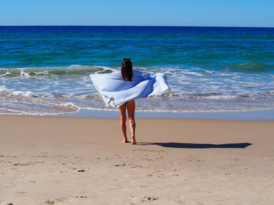 PORTSEA TURKISH COTTON TOWEL - SKY BLUE Payday Deals