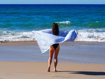 PORTSEA TURKISH COTTON TOWEL - SKY BLUE Payday Deals