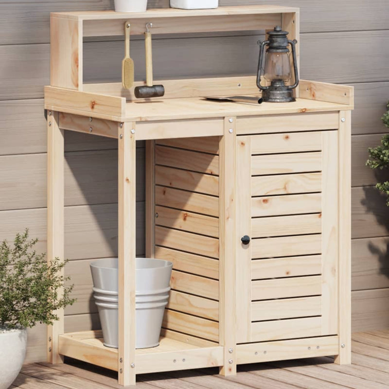 Potting Table with Shelves 82.5x50x109.5 cm Solid Wood Pine Payday Deals