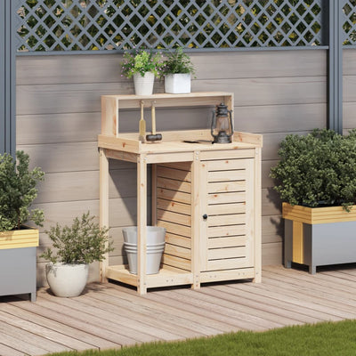Potting Table with Shelves 82.5x50x109.5 cm Solid Wood Pine Payday Deals