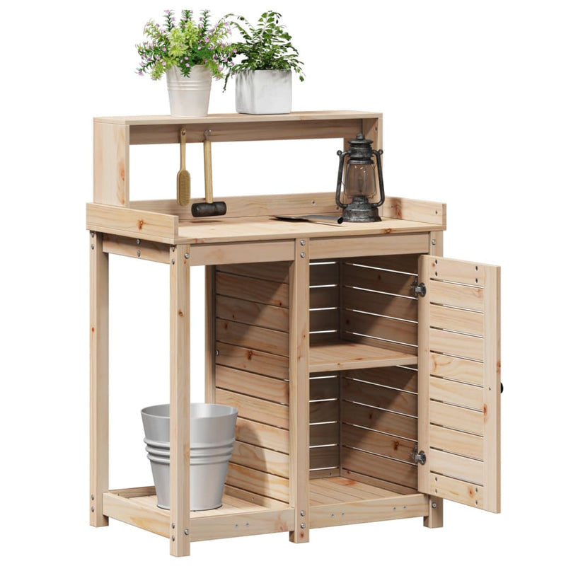 Potting Table with Shelves 82.5x50x109.5 cm Solid Wood Pine Payday Deals