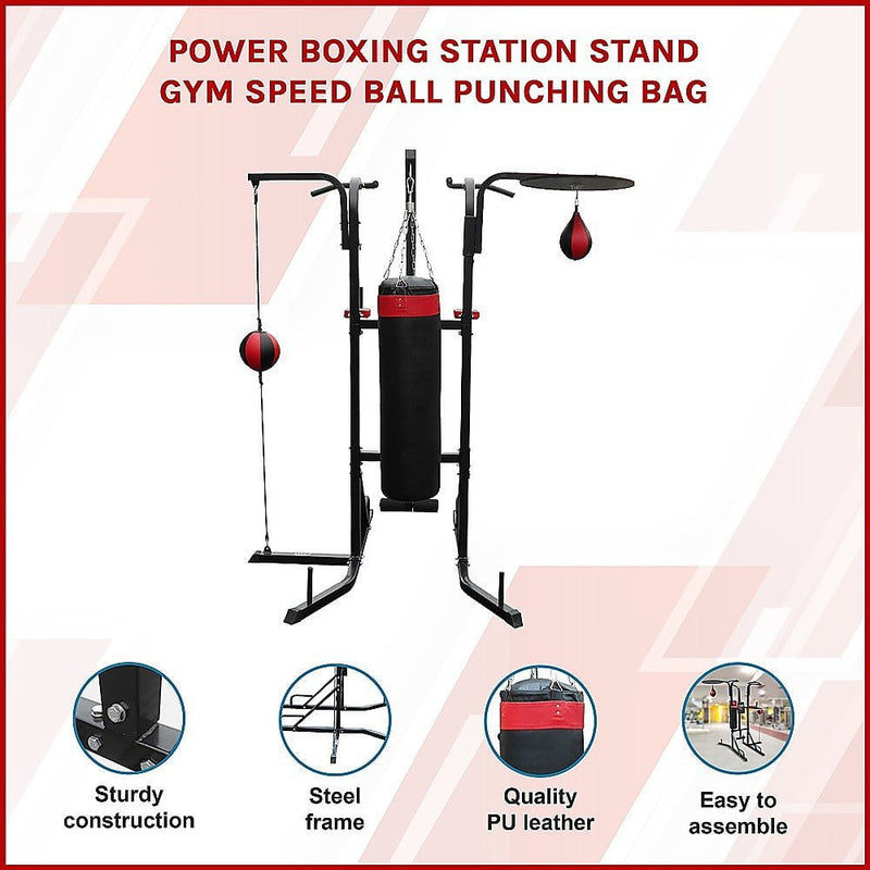 Power Boxing Station Stand Gym Speed Ball Punching Bag Payday Deals