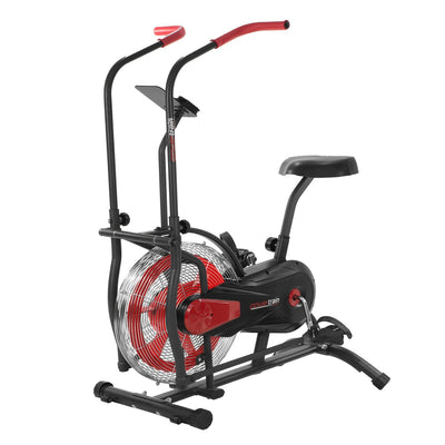 Powertrain Air Resistance Fan Exercise Bike for Cardio - Red