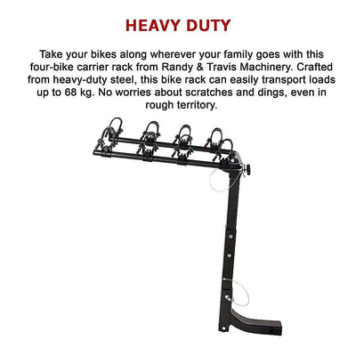 Premium 4-Bike Carrier Rack Hitch Mount Swing Down Bicycle Rack W/ 2" Receiver Payday Deals