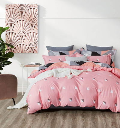 Print Microfibre Quilt Cover Set (3Pcs) - Ultra Soft, Comfy, Luxurious Duvet Cover with Zipper Closure - Elegant Design Quilt Cover Set for Bedding - Lila - King Size Payday Deals