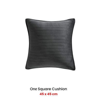 Private Collection Barlow Slate Embroidered Velvet Square Filled Cushion 45 x 45cm Payday Deals