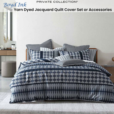 Private Collection Boyd Ink Yarn Dyed Jacquard Quilt Cover Set King Payday Deals