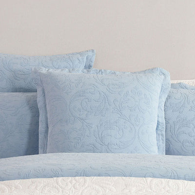 Private Collection Marbella Blue 100% Cotton Matelasse Quilt Cover Set King Payday Deals