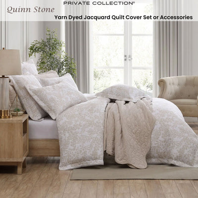 Private Collection Quinn Stone Yarn Dyed Jacquard Quilt Cover Set King Payday Deals