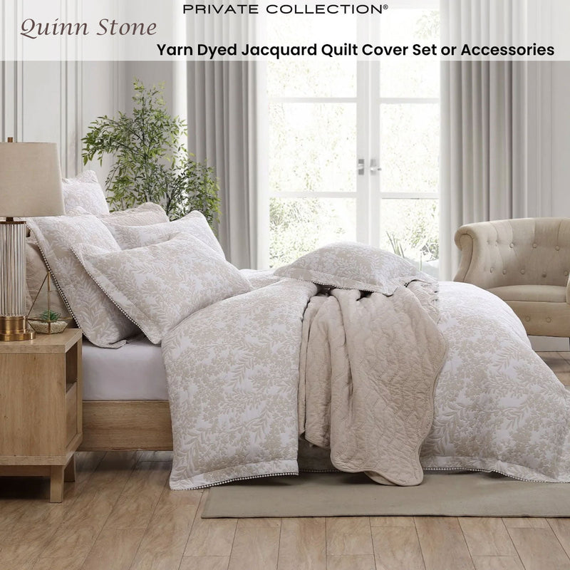 Private Collection Quinn Stone Yarn Dyed Jacquard Quilt Cover Set King Payday Deals