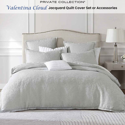 Private Collection Valentina Cloud Jacquard Quilt Cover Set King Payday Deals