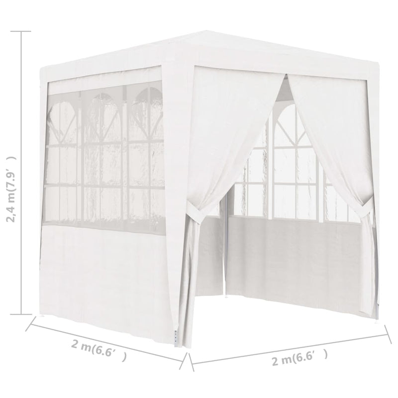 Professional Party Tent with Side Walls 2x2 m White 90 g/m² Payday Deals