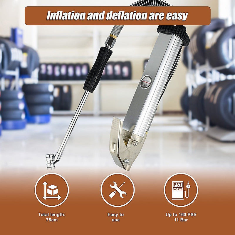 Professional Tyre Inflator with Gauge Air Line Pressure Tester Tyre Pump Payday Deals