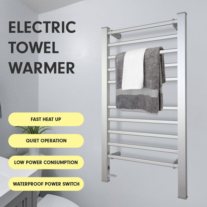 Pronti Heated Towel Rack Electric Bathroom Towel Rails Warmer Ev-160- Silver Payday Deals