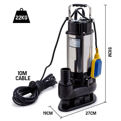 PROTEGE 2250W Submersible Dirty Water Pump Sewage Bore Septic Tank Well Sewerage Payday Deals