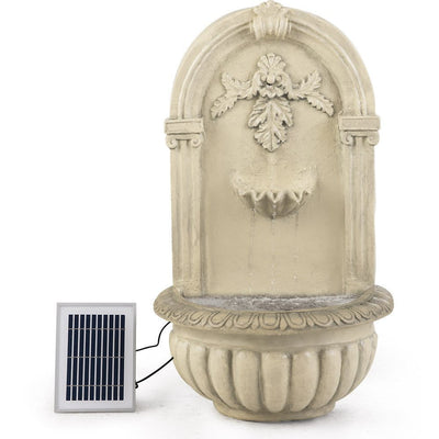PROTEGE Solar Fountain Water Feature Pump Outdoor Wall Mount Classic with LED Lights Payday Deals