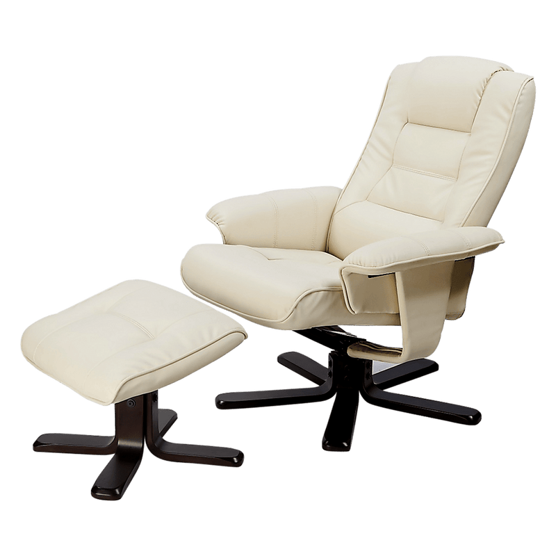 PU Leather Massage Chair Recliner Ottoman Lounge Remote Payday Deals