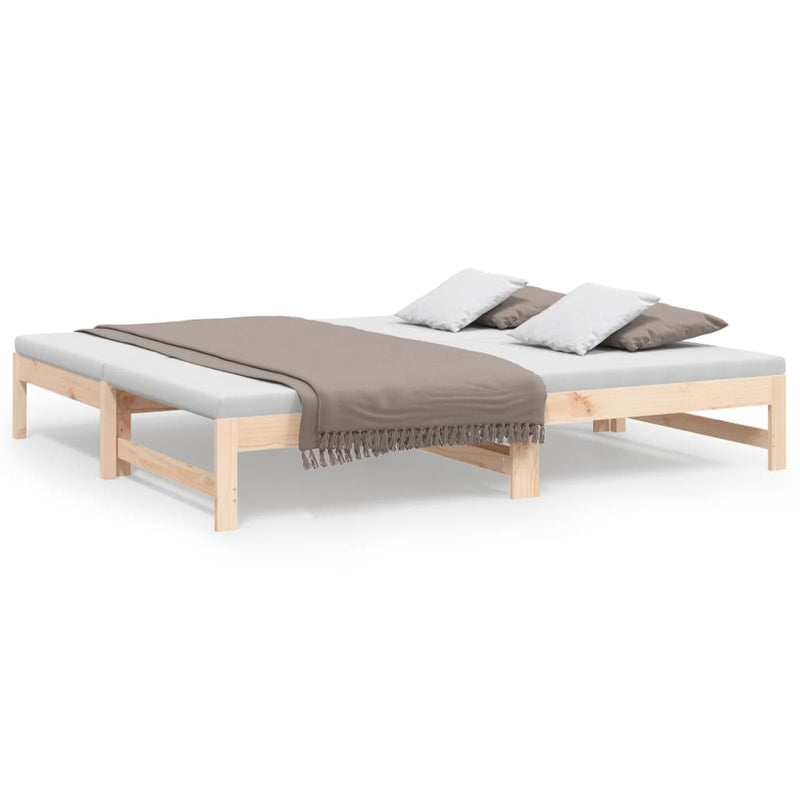 Pull-out Day Bed without Mattress 2x(90x190) cm Solid Wood Pine Payday Deals