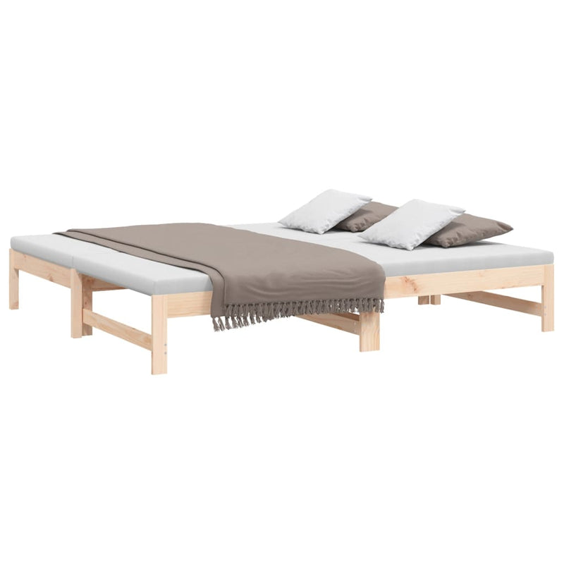 Pull-out Day Bed without Mattress 2x(90x190) cm Solid Wood Pine Payday Deals