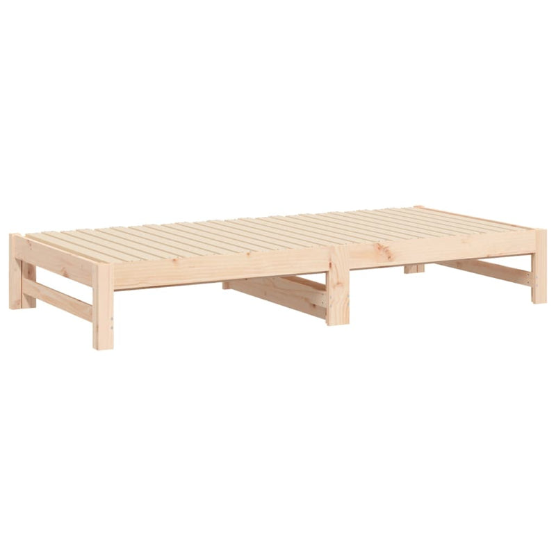 Pull-out Day Bed without Mattress 2x(90x190) cm Solid Wood Pine Payday Deals
