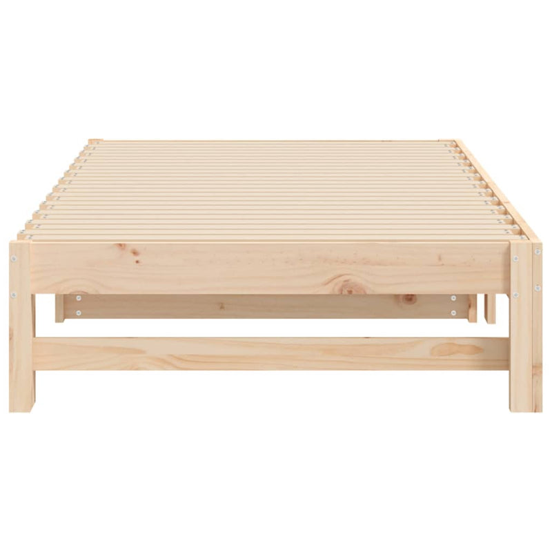 Pull-out Day Bed without Mattress 2x(90x190) cm Solid Wood Pine Payday Deals
