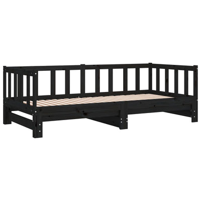 Pull-out Day Bed without Mattress Black 2x(90x190) cm Payday Deals