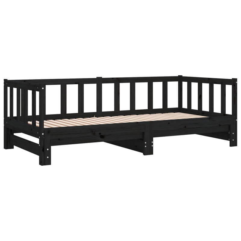 Pull-out Day Bed without Mattress Black 2x(90x190) cm Payday Deals