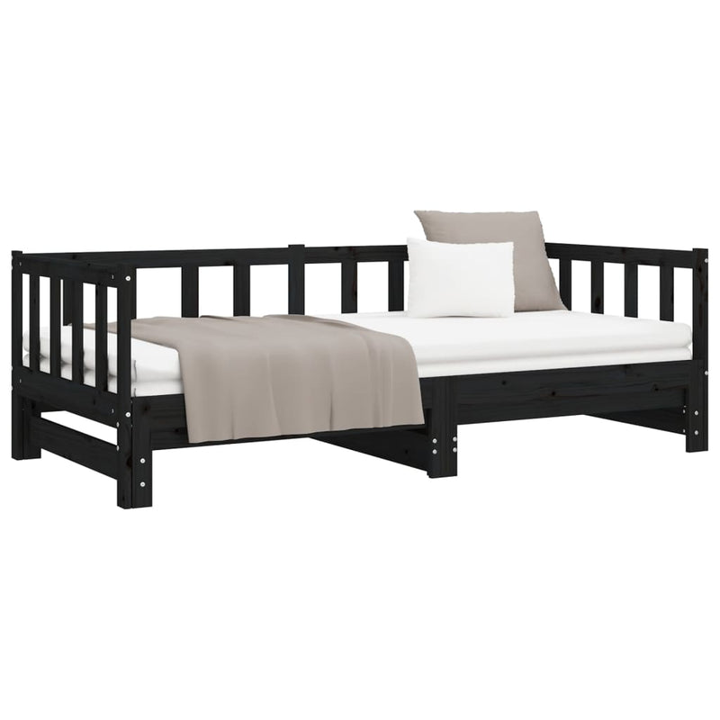 Pull-out Day Bed without Mattress Black 2x(90x190) cm Payday Deals
