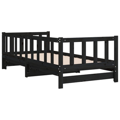 Pull-out Day Bed without Mattress Black 2x(90x190) cm Payday Deals