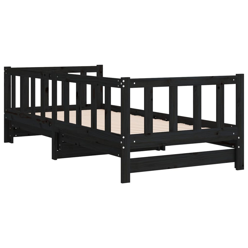 Pull-out Day Bed without Mattress Black 2x(90x190) cm Payday Deals
