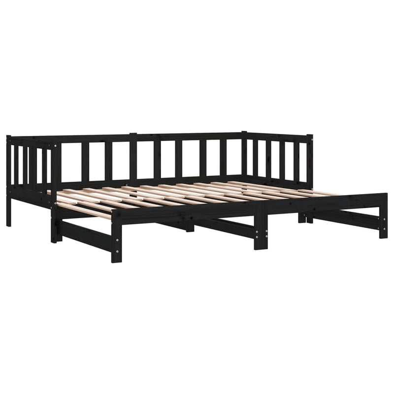Pull-out Day Bed without Mattress Black 2x(90x190) cm Payday Deals