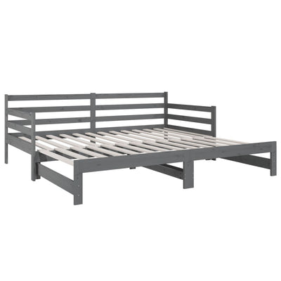 Pull-out Day Bed without Mattress Grey 2x(90x190) cm Payday Deals