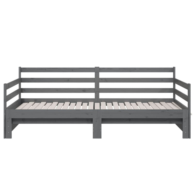 Pull-out Day Bed without Mattress Grey 2x(90x190) cm Payday Deals