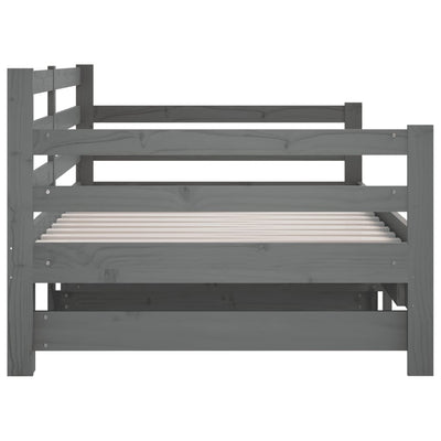 Pull-out Day Bed without Mattress Grey 2x(90x190) cm Payday Deals