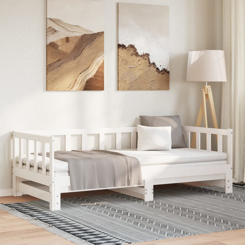 Pull-out Day Bed without Mattress White 2x(90x190) cm Payday Deals