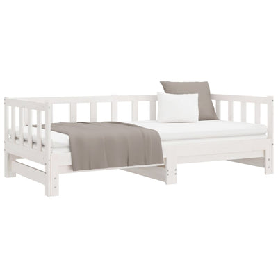 Pull-out Day Bed without Mattress White 2x(90x190) cm Payday Deals