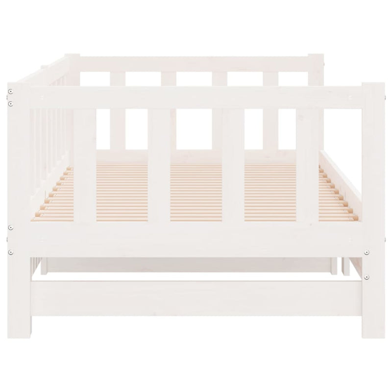Pull-out Day Bed without Mattress White 2x(90x190) cm Payday Deals