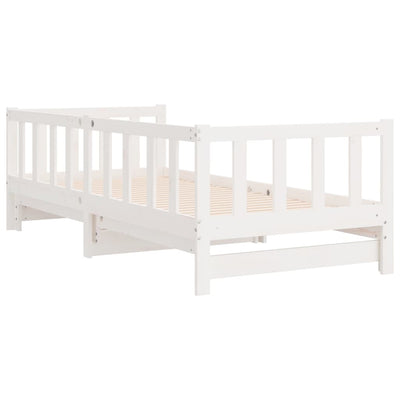 Pull-out Day Bed without Mattress White 2x(90x190) cm Payday Deals