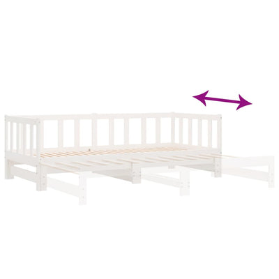 Pull-out Day Bed without Mattress White 2x(90x190) cm Payday Deals