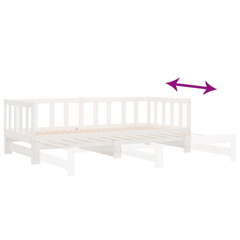 Pull-out Day Bed without Mattress White 2x(90x190) cm Payday Deals