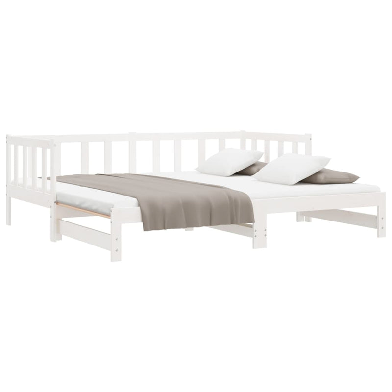 Pull-out Day Bed without Mattress White 2x(90x190) cm Payday Deals