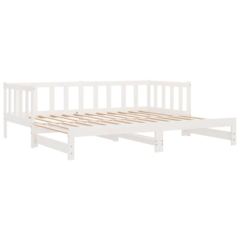 Pull-out Day Bed without Mattress White 2x(90x190) cm Payday Deals